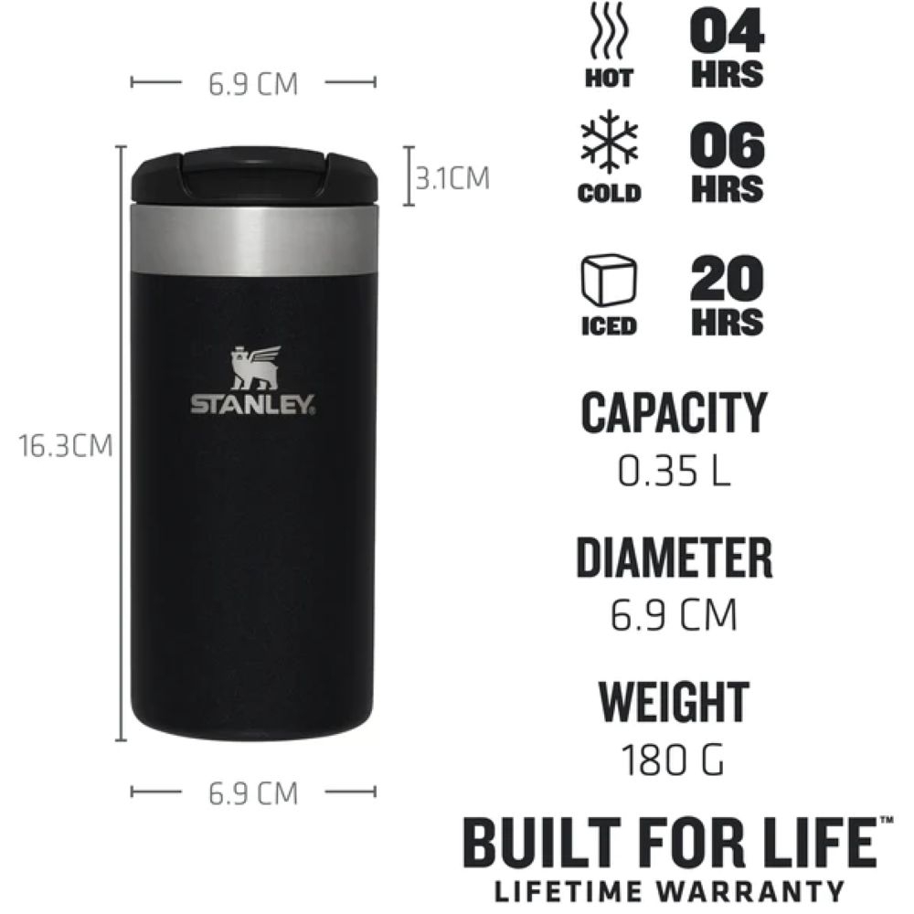 Stanley The AeroLight Transit Mug 0,35L Black Metallic 10-10788-067 drinkflessen en thermosflessen online bestellen bij Kathmandu Outdoor & Travel
