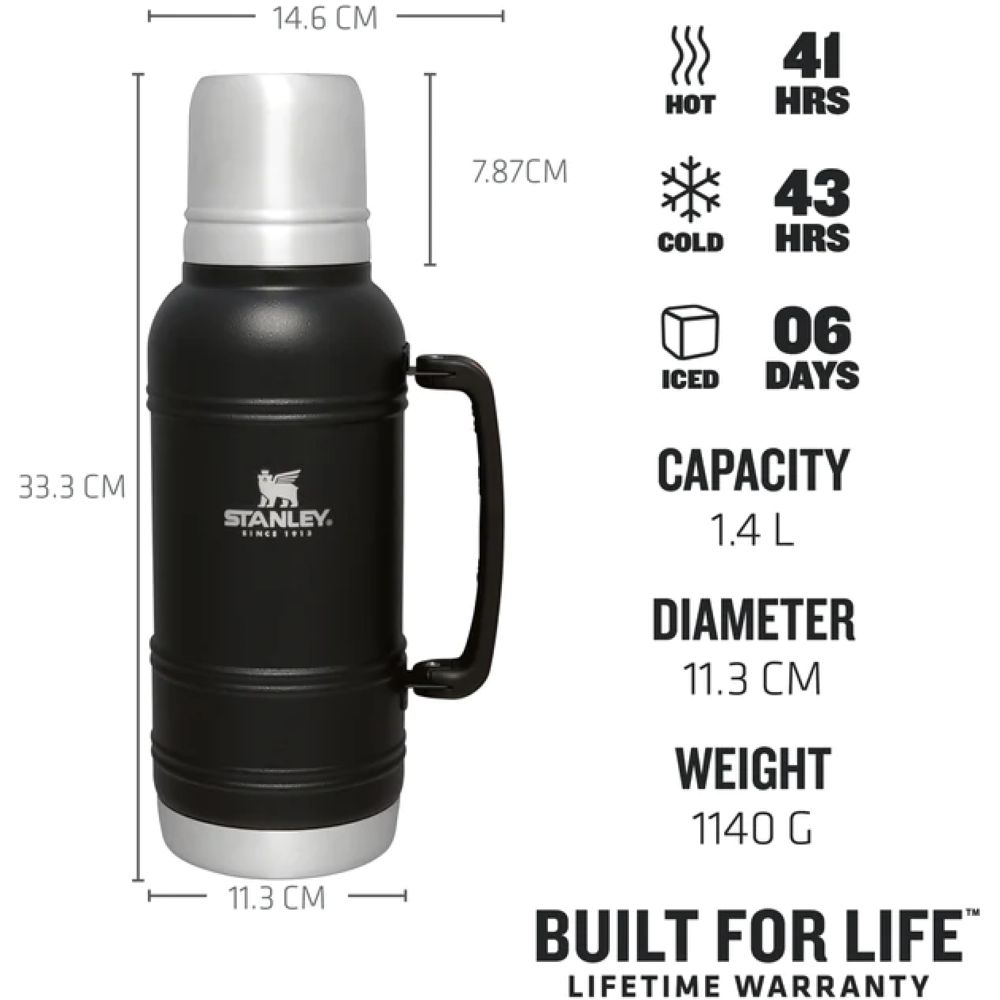 Stanley The Artisan Thermal Bottle 1.4L Black Moon 10-11429-005 drinkflessen en thermosflessen online bestellen bij Kathmandu Outdoor & Travel