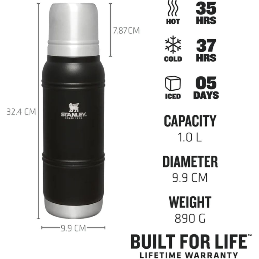 Stanley The Artisan Thermal Bottle 1.0L Black Moon 10-11428-005 drinkflessen en thermosflessen online bestellen bij Kathmandu Outdoor & Travel