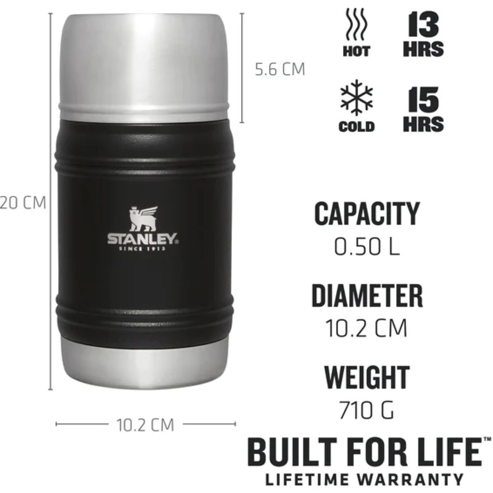 Stanley The Artisan Thermal Food Jar .50L Black Moon 10-11426-005 drinkflessen en thermosflessen online bestellen bij Kathmandu Outdoor & Travel