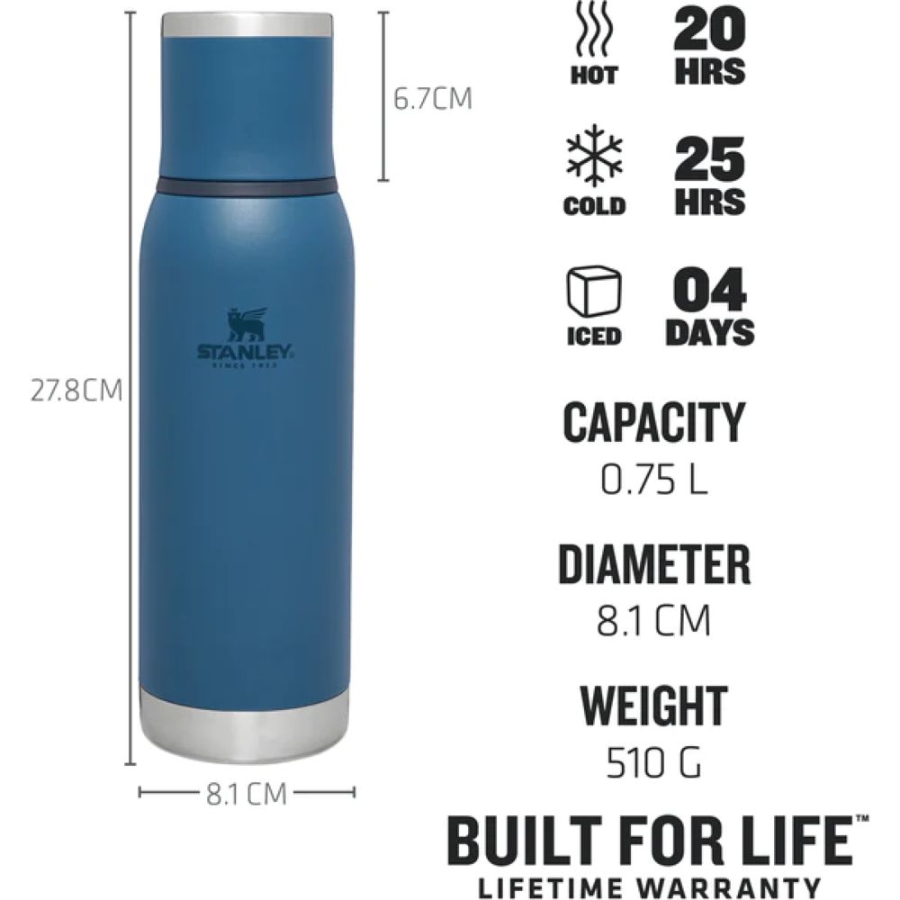 Stanley The Adventure To-Go Bottle .75L Abyss 10-10818-009 drinkflessen en thermosflessen online bestellen bij Kathmandu Outdoor & Travel