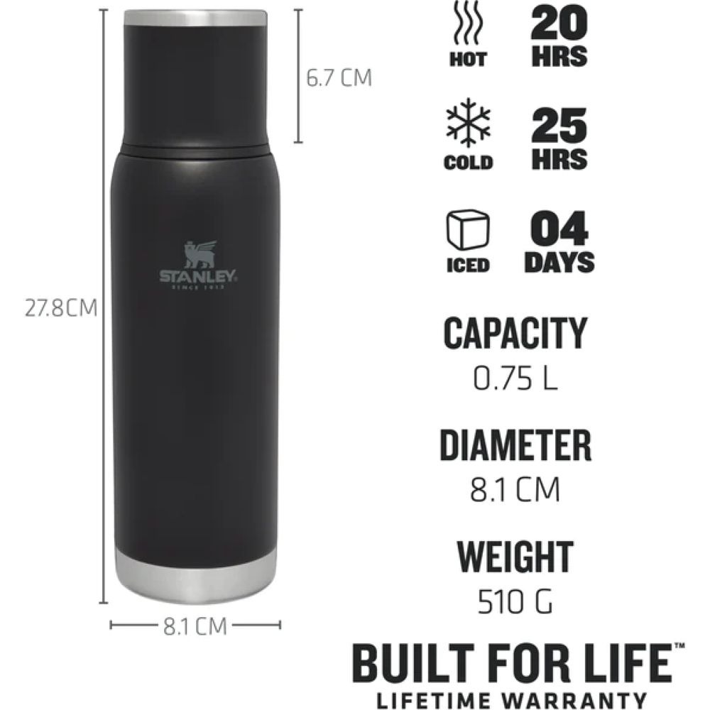 Stanley The Adventure To-Go Bottle .75L Black  10-10818-010 drinkflessen en thermosflessen online bestellen bij Kathmandu Outdoor & Travel