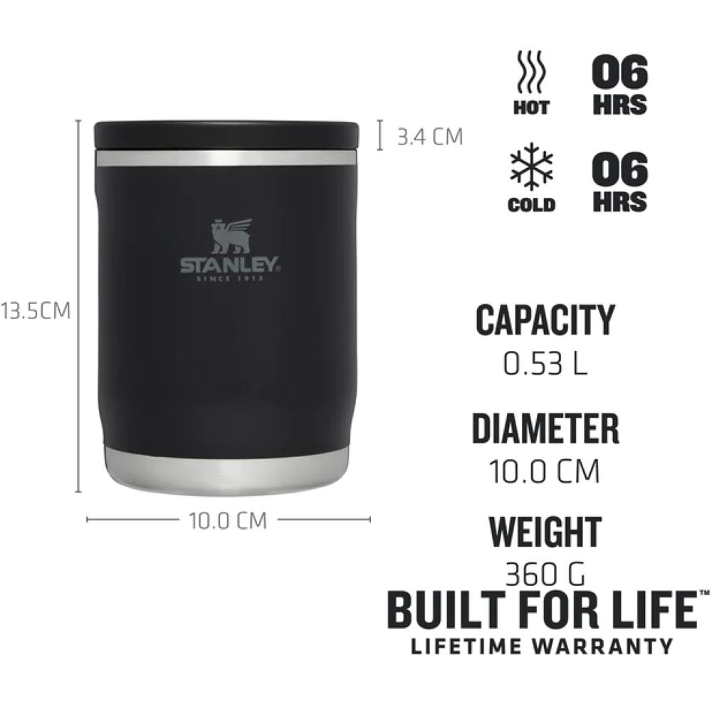 Stanley The Adventure To-Go Food Jar .53L Black  10-10836-009 drinkflessen en thermosflessen online bestellen bij Kathmandu Outdoor & Travel