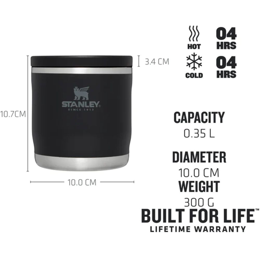 Stanley The Adventure To-Go Food Jar .35L Black 10-10837-015 drinkflessen en thermosflessen online bestellen bij Kathmandu Outdoor & Travel
