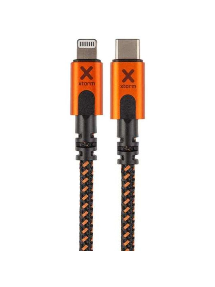 Xtorm Xtreme USB-C to Lightning cable (1,5m) Black/Orange CXX003 energie & electronica online bestellen bij Kathmandu Outdoor & Travel