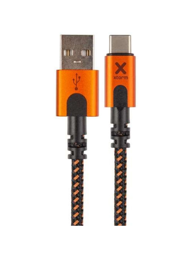 Xtorm Xtreme USB to USB-C cable (1,5m) Black/Orange CXX004 energie & electronica online bestellen bij Kathmandu Outdoor & Travel