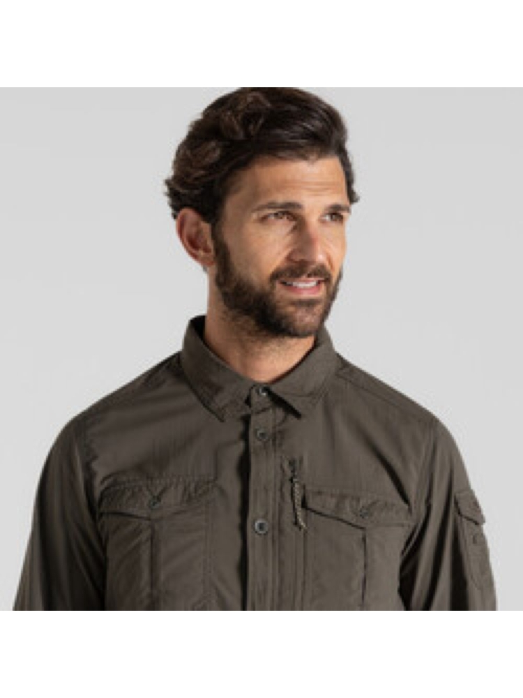 Craghoppers NosiLife Adv LS Shirt III WoodlandGrn CMS709-J77 shirts en tops online bestellen bij Kathmandu Outdoor & Travel