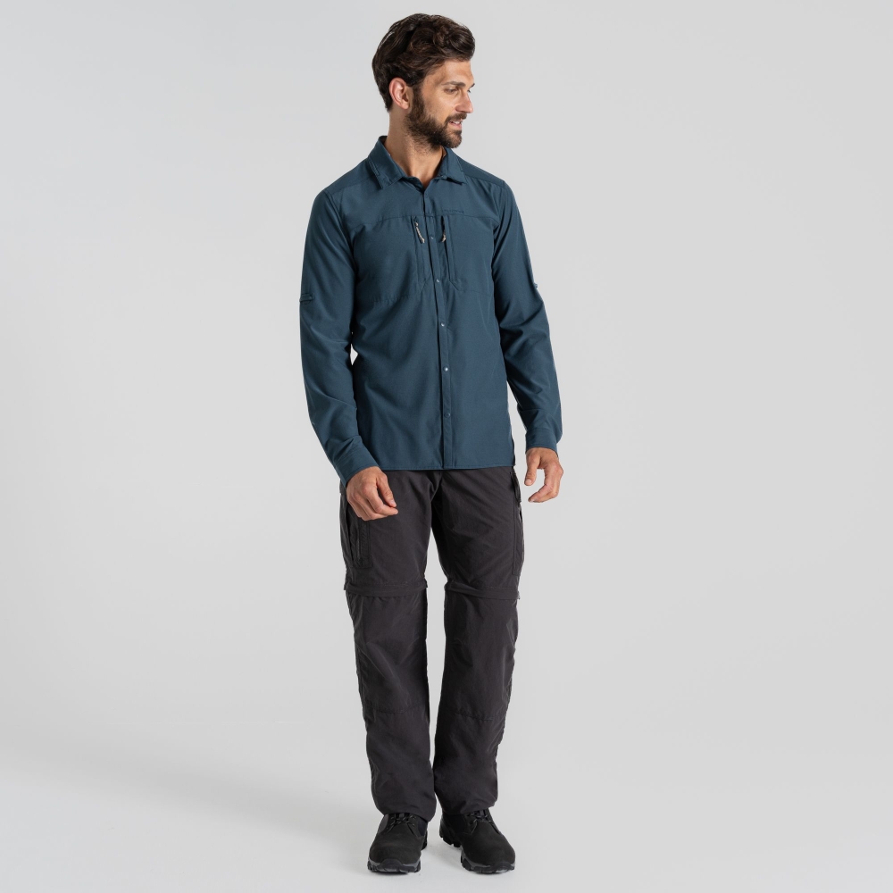 Craghoppers NosiLife LS Pro Shirt V Blue Stone CMS706-BRK shirts en tops online bestellen bij Kathmandu Outdoor & Travel