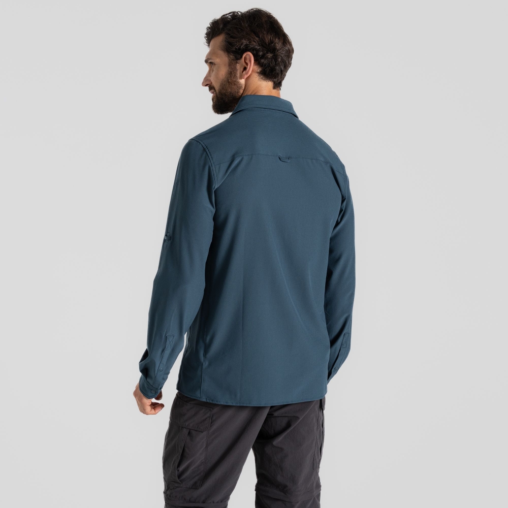 Craghoppers NosiLife LS Pro Shirt V Blue Stone CMS706-BRK shirts en tops online bestellen bij Kathmandu Outdoor & Travel