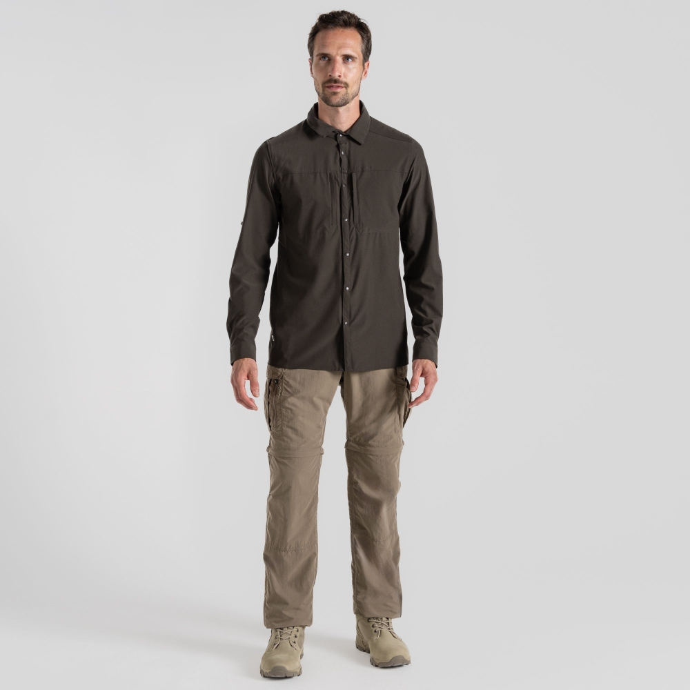 Craghoppers Craghoppers NosiLife Pro Long Sleeved Shirt V CMS706-J77 shirts en tops Craghoppers NosiLife Pro Long Sleeved Shirt V WoodlandGrn CMS706-J77 shirts en tops online bestellen bij Kathmandu Outdoor & Travel