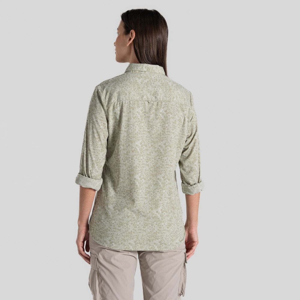 Craghoppers NosiLife Arona LS Shirt Women's Bud Green Print CWS533-PWI shirts en tops online bestellen bij Kathmandu Outdoor & Travel