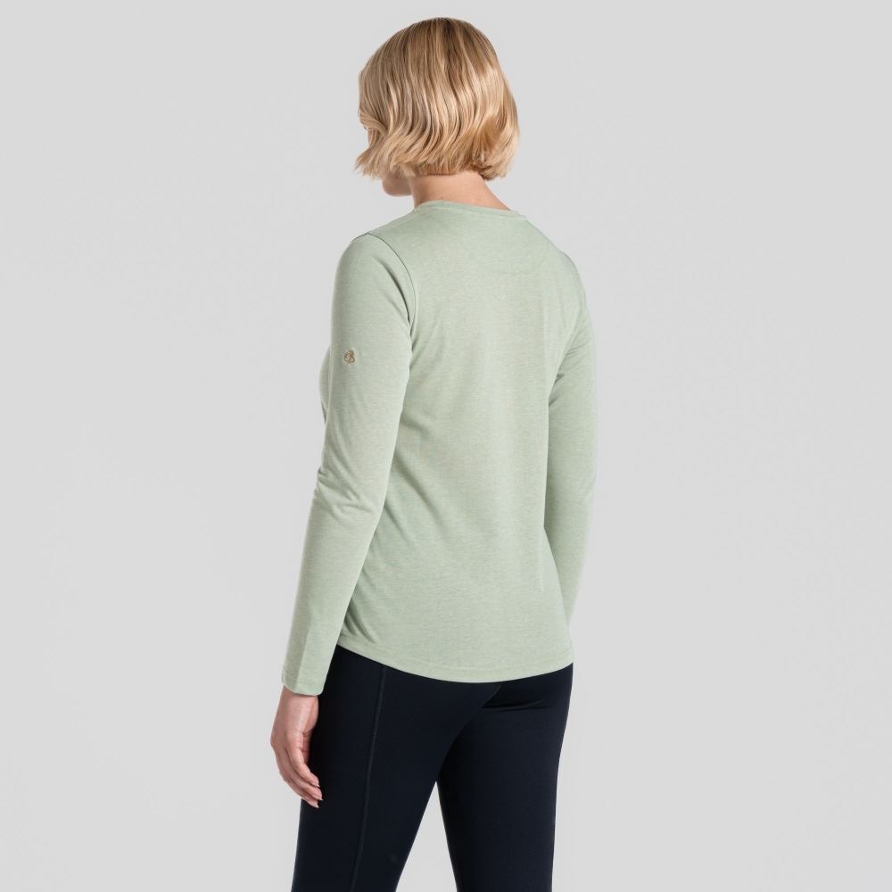 Craghoppers NosiLife Akona LS Top Women's BudGrnMarl CWT1368-NA0 shirts en tops online bestellen bij Kathmandu Outdoor & Travel