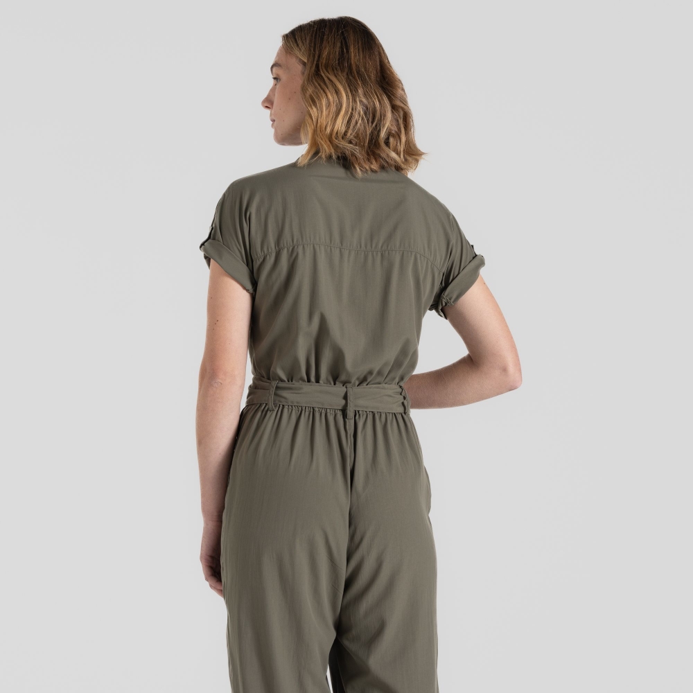 Craghoppers NosiLife Hauku Jumpsuit Women's Wild Olive CWJ1362-CZL broeken online bestellen bij Kathmandu Outdoor & Travel