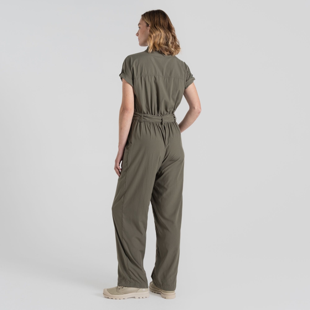 Craghoppers NosiLife Hauku Jumpsuit Women's Wild Olive CWJ1362-CZL broeken online bestellen bij Kathmandu Outdoor & Travel