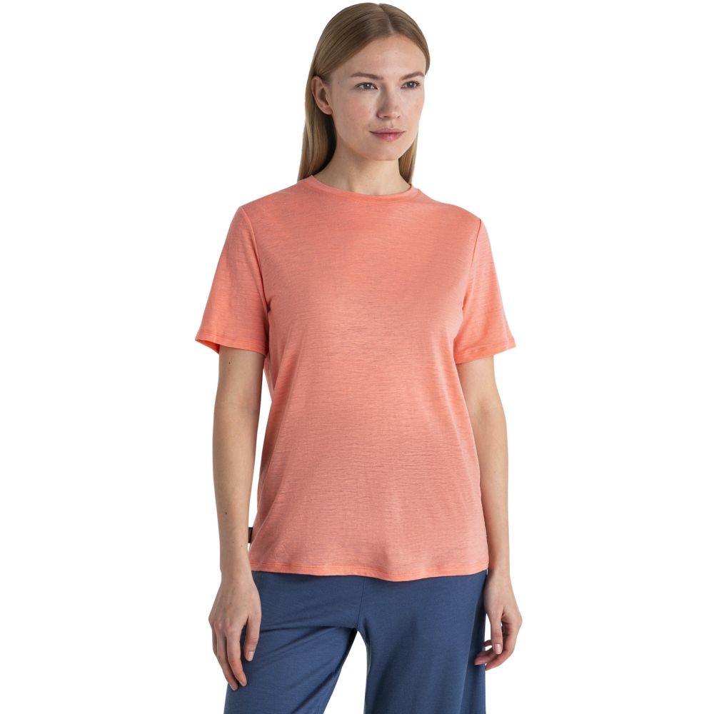 Icebreaker Merino Linen SS Tee Women's Glow 0A56ON6-291 shirts en tops online bestellen bij Kathmandu Outdoor & Travel