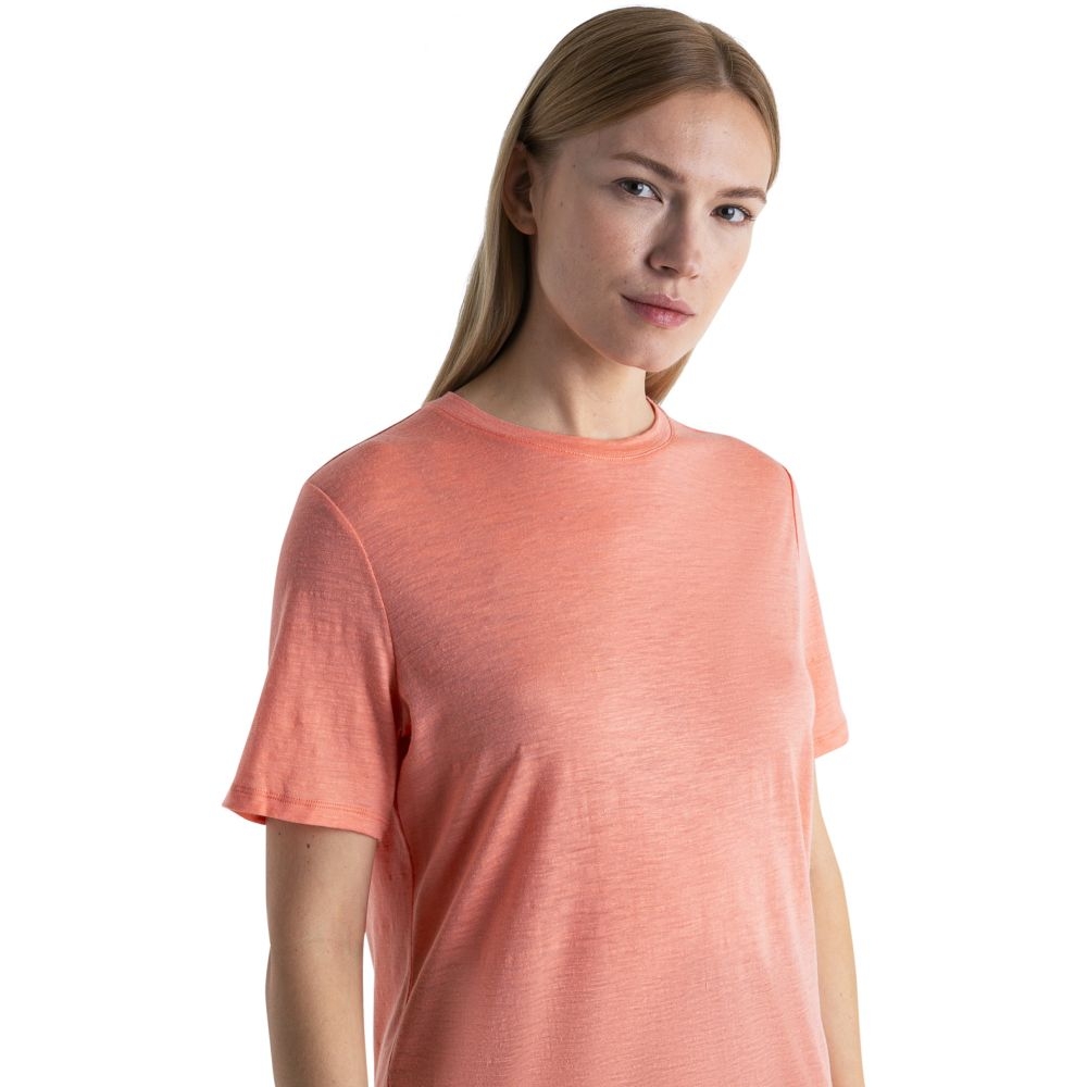 Icebreaker Merino Linen SS Tee Women's Glow 0A56ON6-291 shirts en tops online bestellen bij Kathmandu Outdoor & Travel