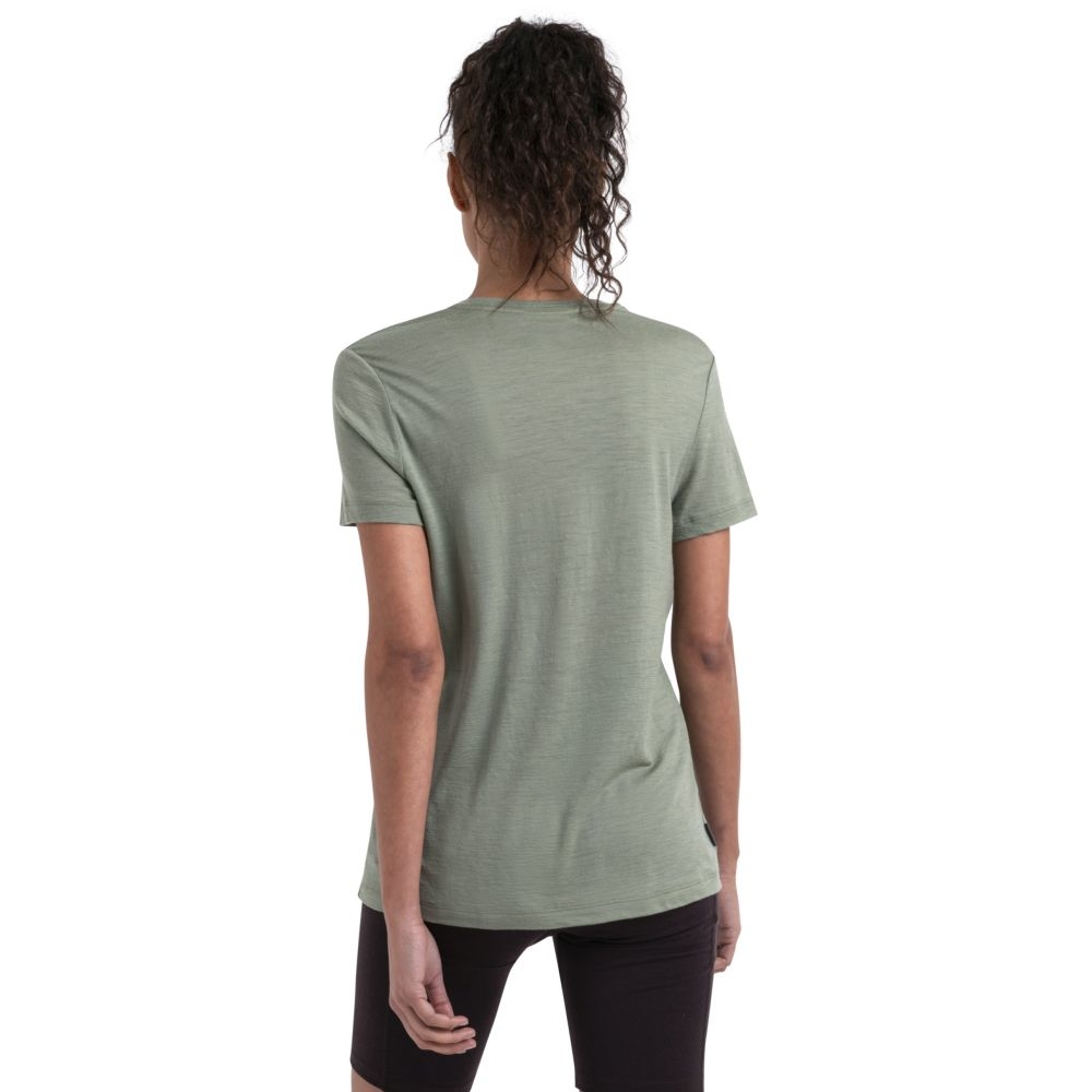 Icebreaker Merino 150 Tech Lite III SS Tee Camp Circ Women's Lichen 0A56YDA-741 shirts en tops online bestellen bij Kathmandu Outdoor & Travel
