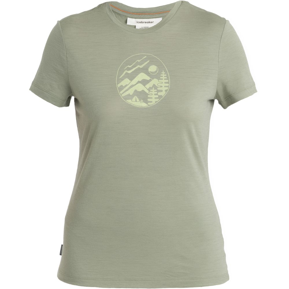 Icebreaker Merino 150 Tech Lite III SS Tee Camp Circ Women's Lichen 0A56YDA-741 shirts en tops online bestellen bij Kathmandu Outdoor & Travel