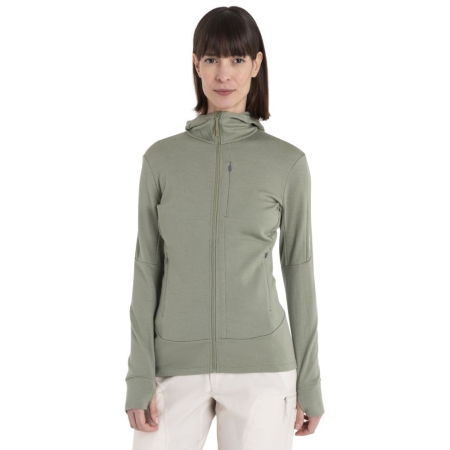 Icebreaker  Merino 260 Quantum IV LS Zip Hood Women's Lichen