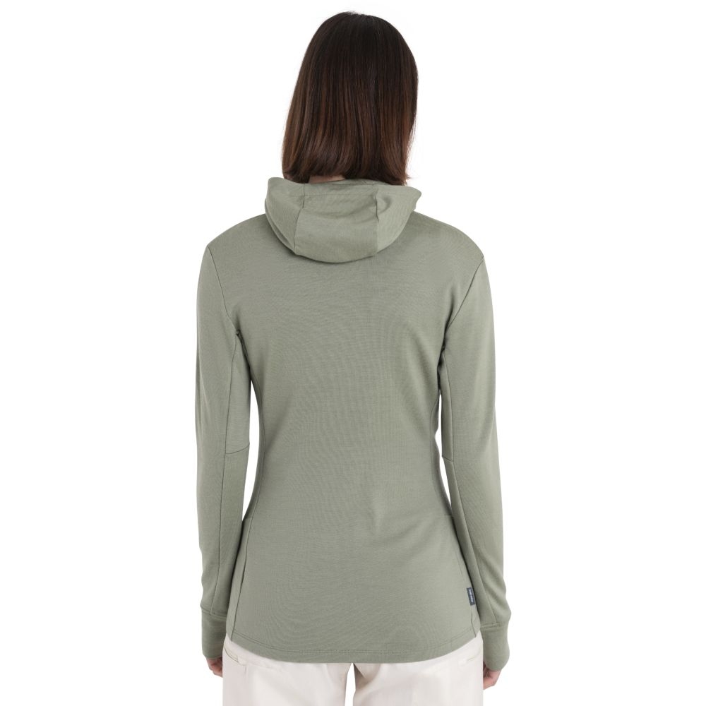 Icebreaker Merino 260 Quantum IV LS Zip Hood Women's Lichen 0A56XRA-741 fleeces en truien online bestellen bij Kathmandu Outdoor & Travel