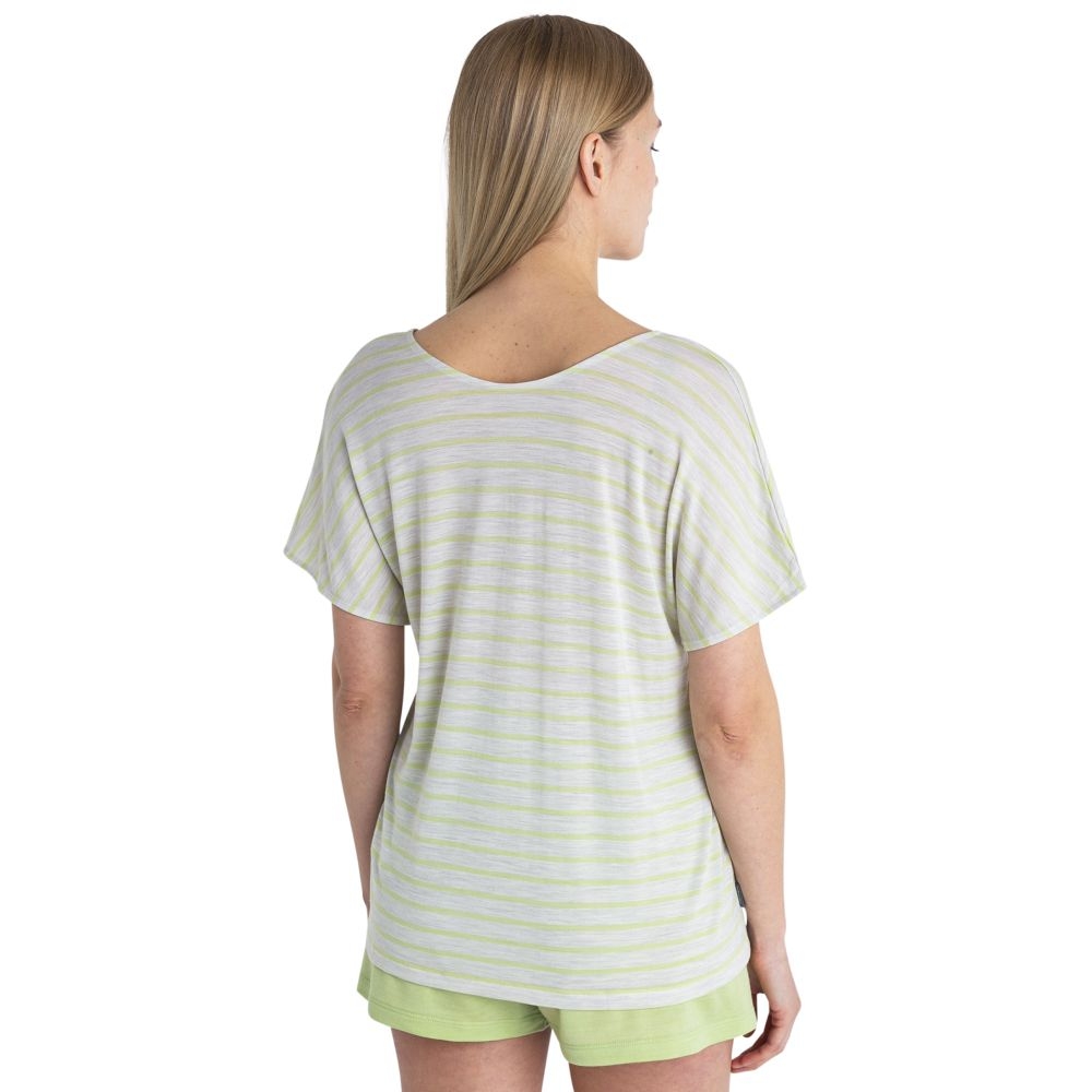 Icebreaker Merino Drayden Reversible SS Top Stripe Women's Ecru Hthr/Glazen/s 0A56ZWB-781 shirts en tops online bestellen bij Kathmandu Outdoor & Travel