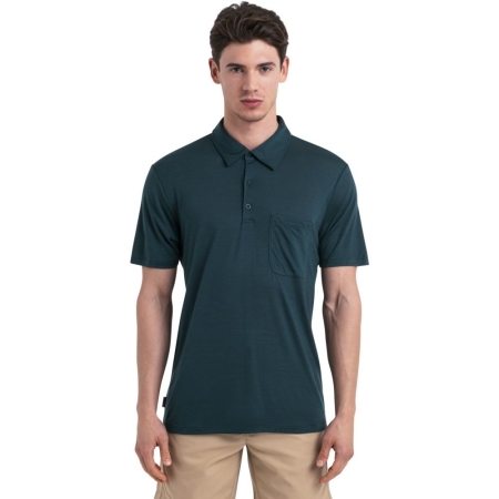 Icebreaker  Drayden SS Polo Fathom Grn