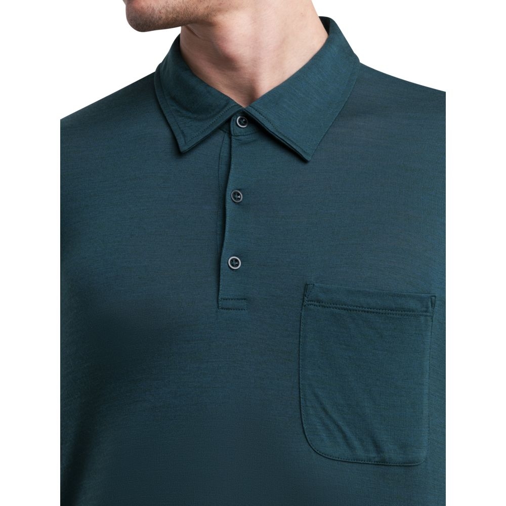 Icebreaker Drayden SS Polo Fathom Grn 0A56EIA-771 shirts en tops online bestellen bij Kathmandu Outdoor & Travel