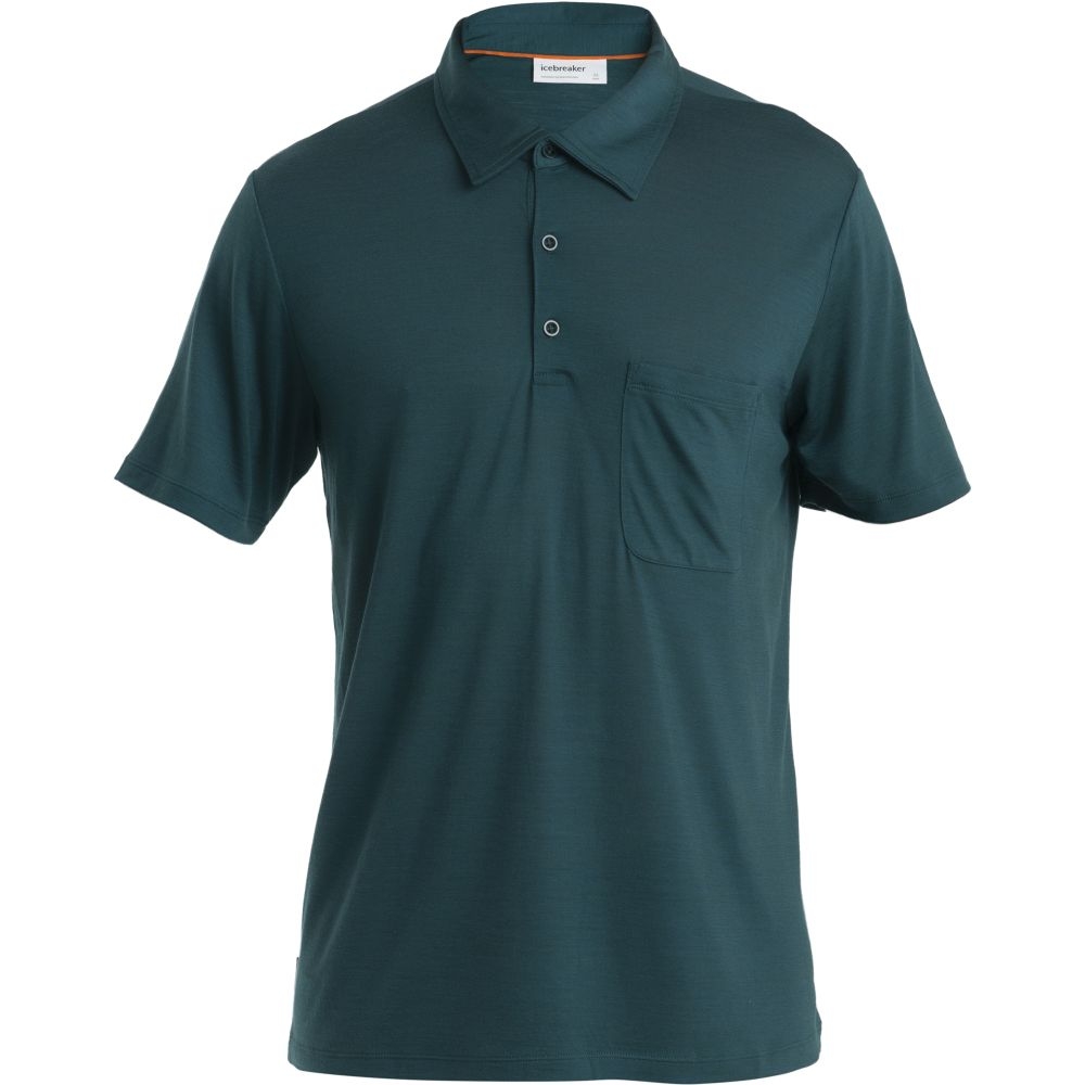 Icebreaker Drayden SS Polo Fathom Grn 0A56EIA-771 shirts en tops online bestellen bij Kathmandu Outdoor & Travel