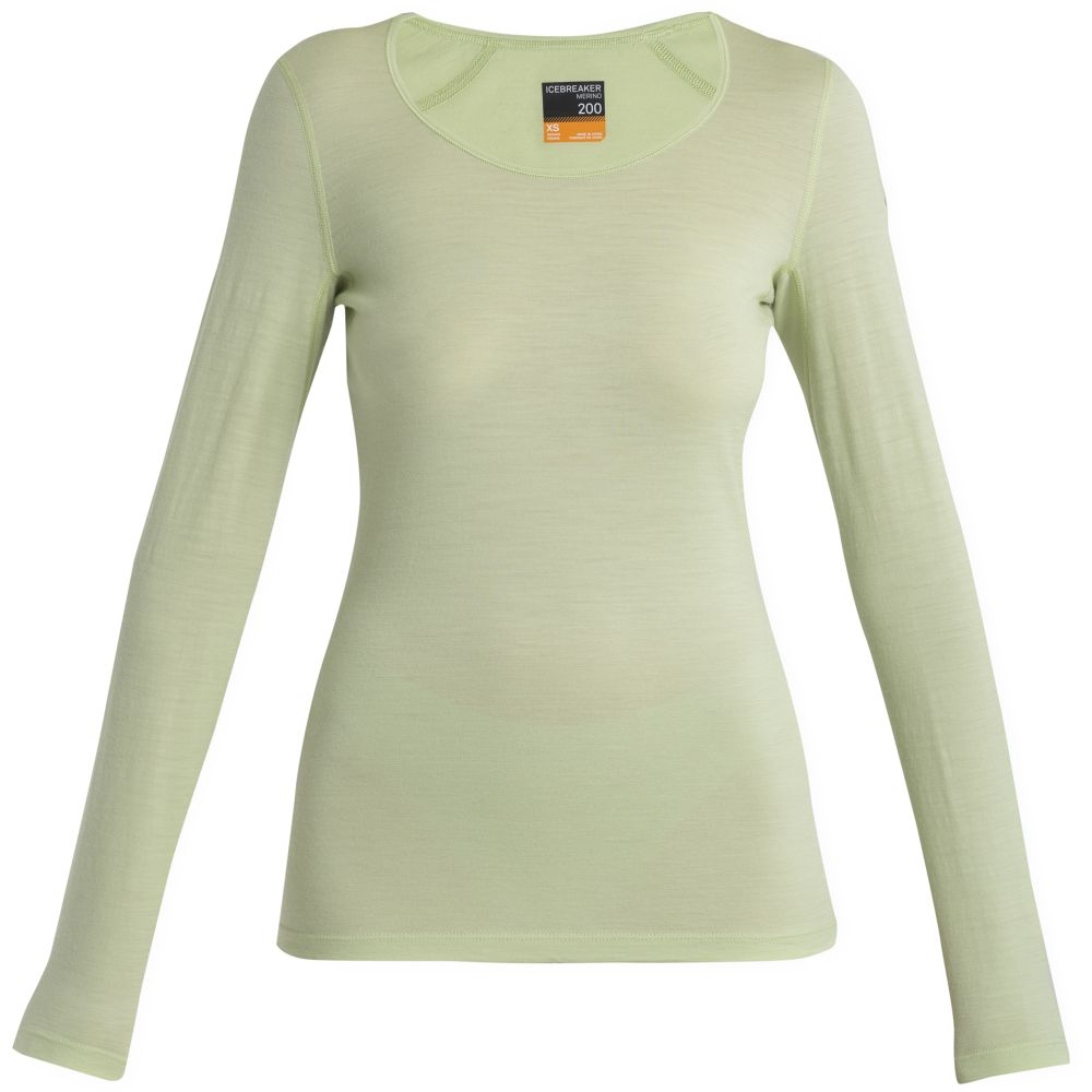 Icebreaker 200 Oasis Long Sleeve Scoop Women's Glazen IB104378B-761 onderkleding/thermokleding online bestellen bij Kathmandu Outdoor & Travel
