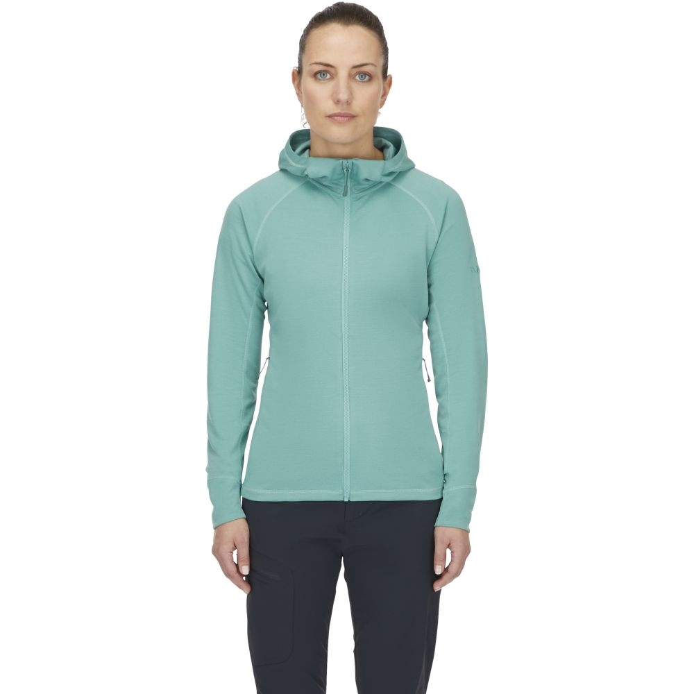 Rab Planar Hoody Women's Glacier Blue QFG-05-GLB fleeces en truien online bestellen bij Kathmandu Outdoor & Travel