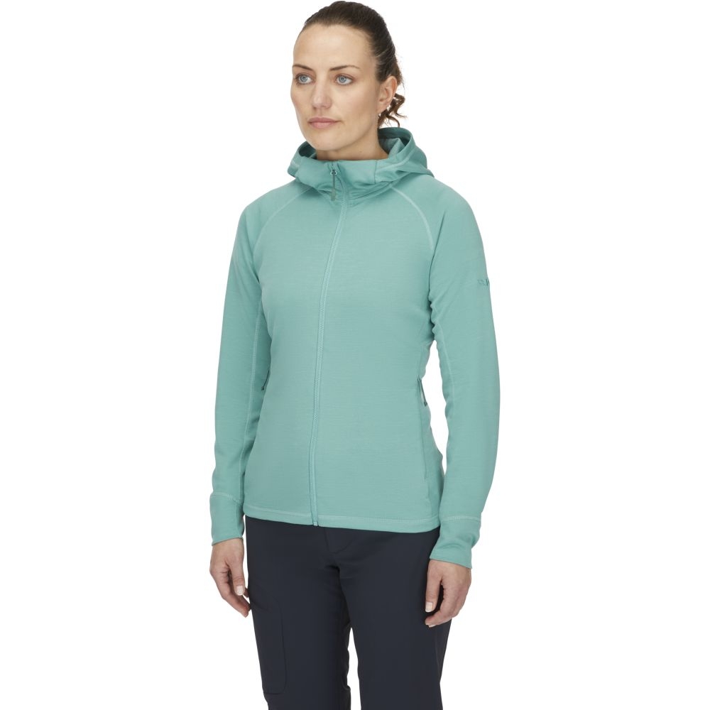 Rab Planar Hoody Women's Glacier Blue QFG-05-GLB fleeces en truien online bestellen bij Kathmandu Outdoor & Travel