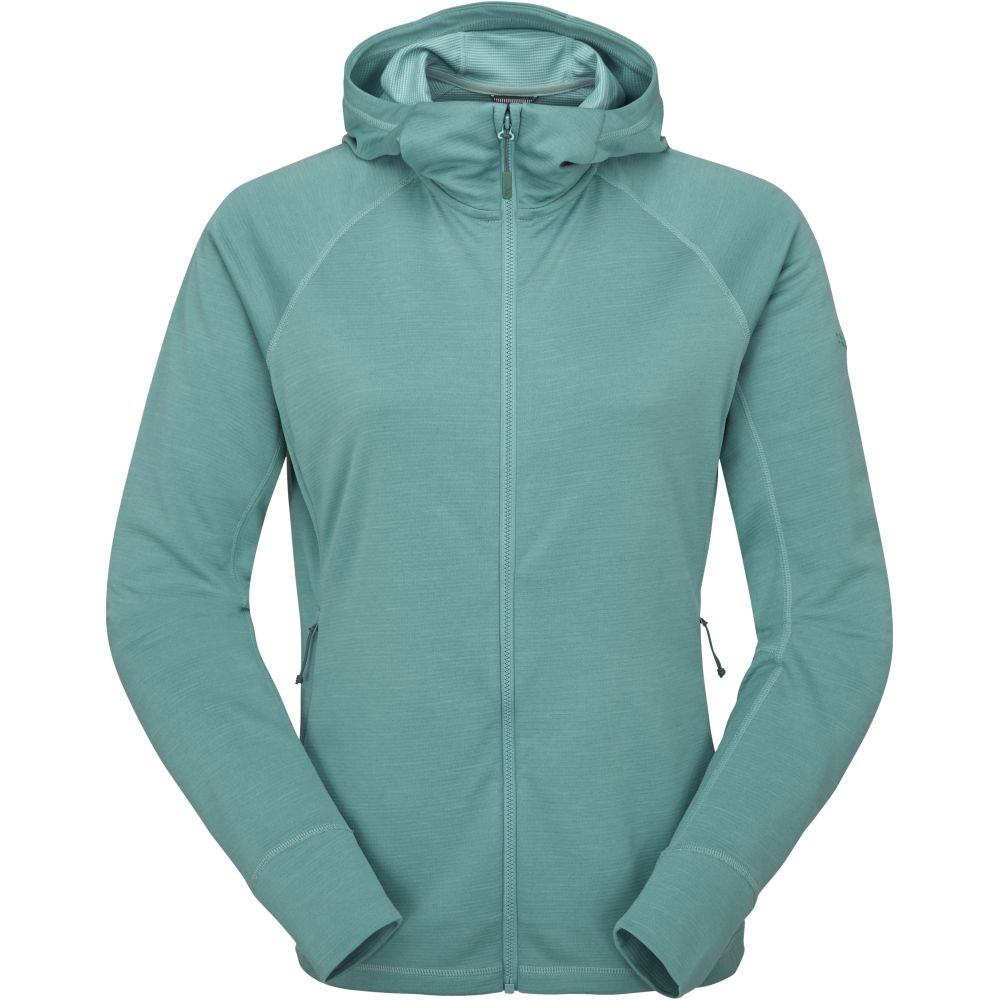 Rab Planar Hoody Women's Glacier Blue QFG-05-GLB fleeces en truien online bestellen bij Kathmandu Outdoor & Travel