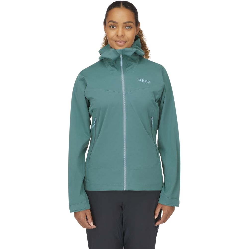 Rab Kinetic 2.0 Jacket Women's Eucalyptus QWG-75-EUC jassen online bestellen bij Kathmandu Outdoor & Travel