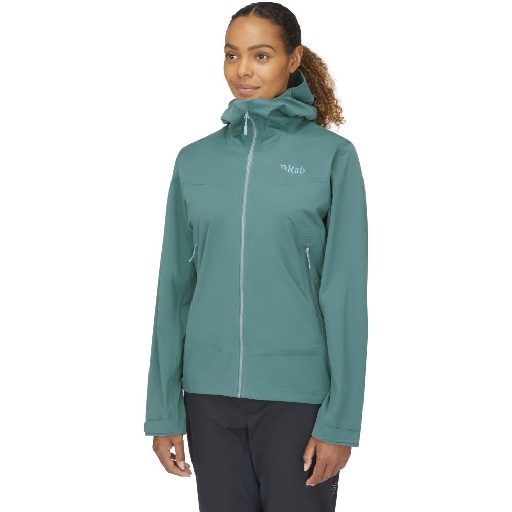 Rab Kinetic 2.0 Jacket Women's Eucalyptus QWG-75-EUC jassen online bestellen bij Kathmandu Outdoor & Travel