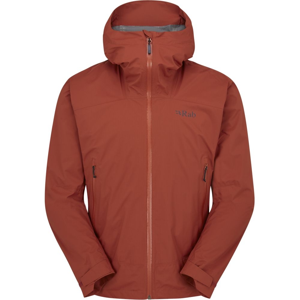 Rab Downpour Light Jacket Tuscan Red QWG-90-TRD jassen online bestellen bij Kathmandu Outdoor & Travel