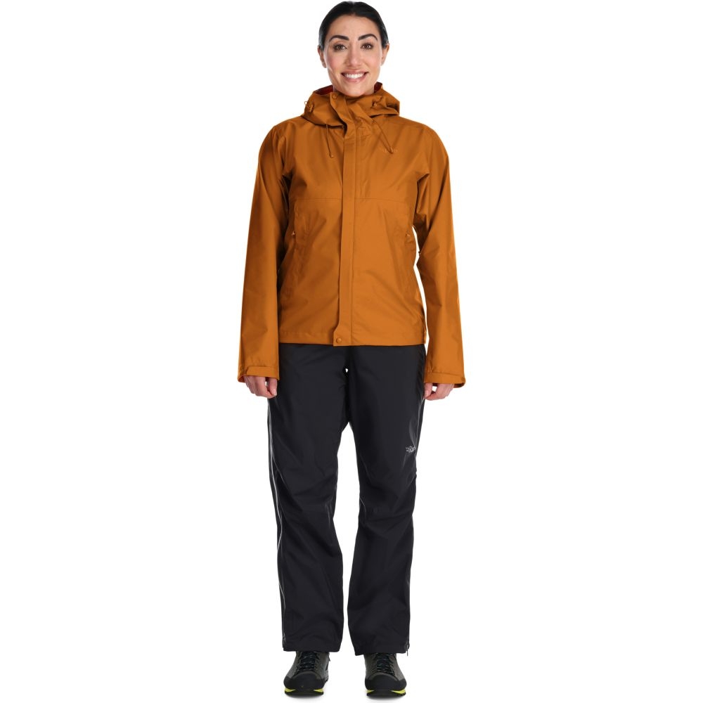 Rab Downpour Eco Jacket Women's Marmalade QWG-83-MAM jassen online bestellen bij Kathmandu Outdoor & Travel