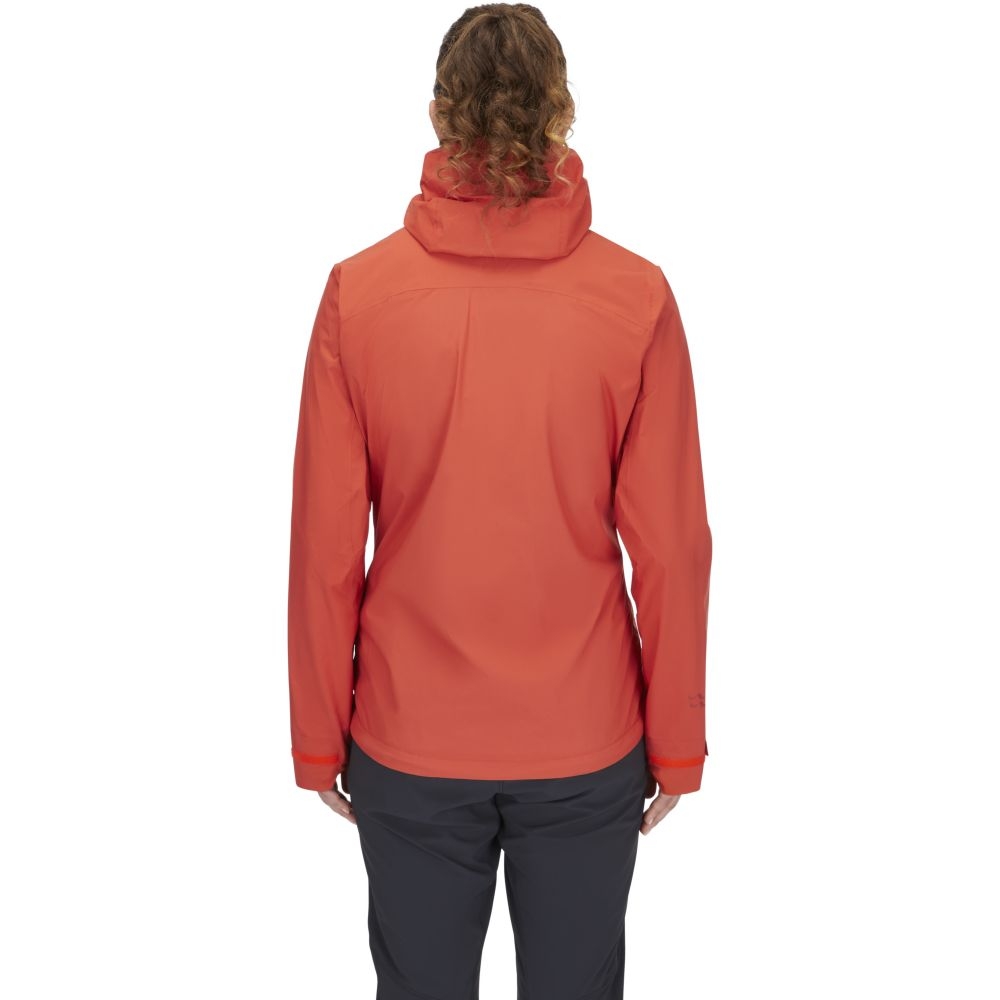 Rab Downpour Light Jacket Women's Red Grapefruit QWG-91-RGP jassen online bestellen bij Kathmandu Outdoor & Travel