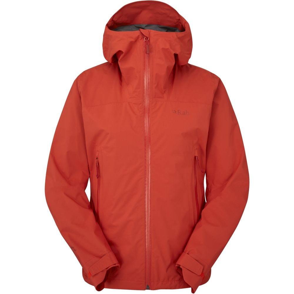 Rab Downpour Light Jacket Women's Red Grapefruit QWG-91-RGP jassen online bestellen bij Kathmandu Outdoor & Travel
