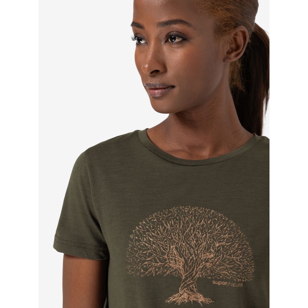 Super Natural Tree Of Knowledge Women's Black Ink/Copper SNWP03066-25B shirts en tops online bestellen bij Kathmandu Outdoor & Travel