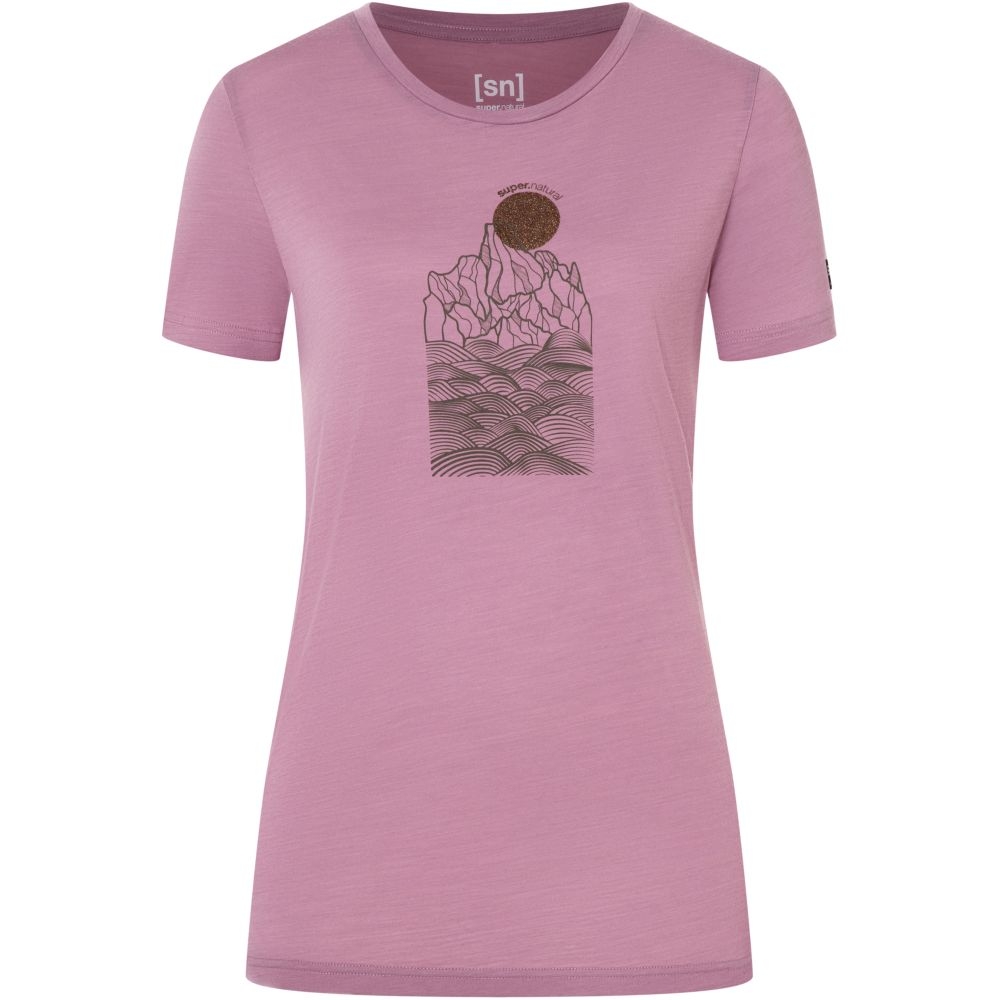 Super Natural Preikestolen Cliffs Tee Women's Orchid/Canteen/Copper SNWP03128-79A shirts en tops online bestellen bij Kathmandu Outdoor & Travel