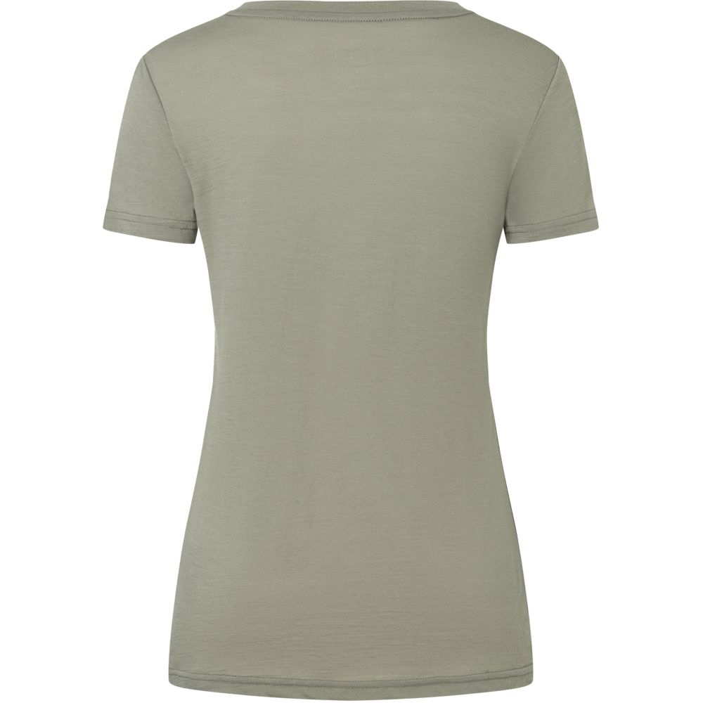 Super Natural Flowerhand Tee Women's Dried Sage/Black Ink/Copper SNWP03134-49B shirts en tops online bestellen bij Kathmandu Outdoor & Travel