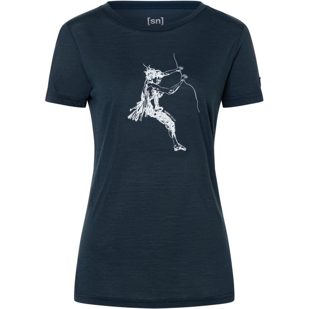 Super Natural Fingers Matter Tee Women's Blueberry/Fresh White SNWP03133-W21 shirts en tops online bestellen bij Kathmandu Outdoor & Travel