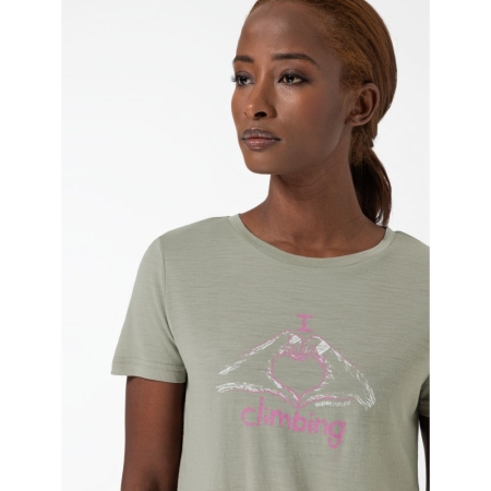 Super Natural  I Love Climbing Tee Women's Dried Sage/Gin Fizz/Natural Wh