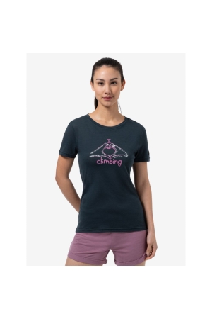 Super Natural  I Love Climbing Tee Women's Blueberry/Orchid/Natural White