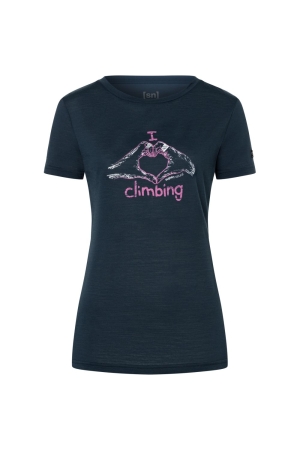 Super Natural I Love Climbing Tee Women's Blueberry/Orchid/Natural White SNWP03130-55B shirts en tops online bestellen bij Kathmandu Outdoor & Travel