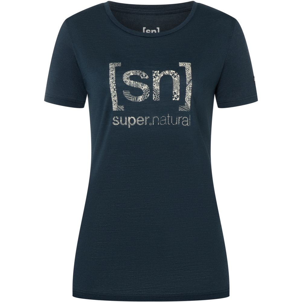 Super Natural Arabesque Tee Women's Blueberry/Semolina SNWP03154-37A shirts en tops online bestellen bij Kathmandu Outdoor & Travel