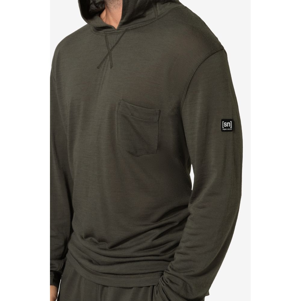 Super Natural Light Hoodie Black Ink SNM016580-X16 fleeces en truien online bestellen bij Kathmandu Outdoor & Travel