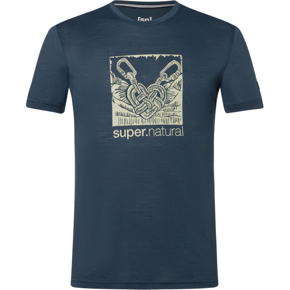 Super Natural Tied By Heart Tee Blueberry/Aloe SNMP01138-87A shirts en tops online bestellen bij Kathmandu Outdoor & Travel