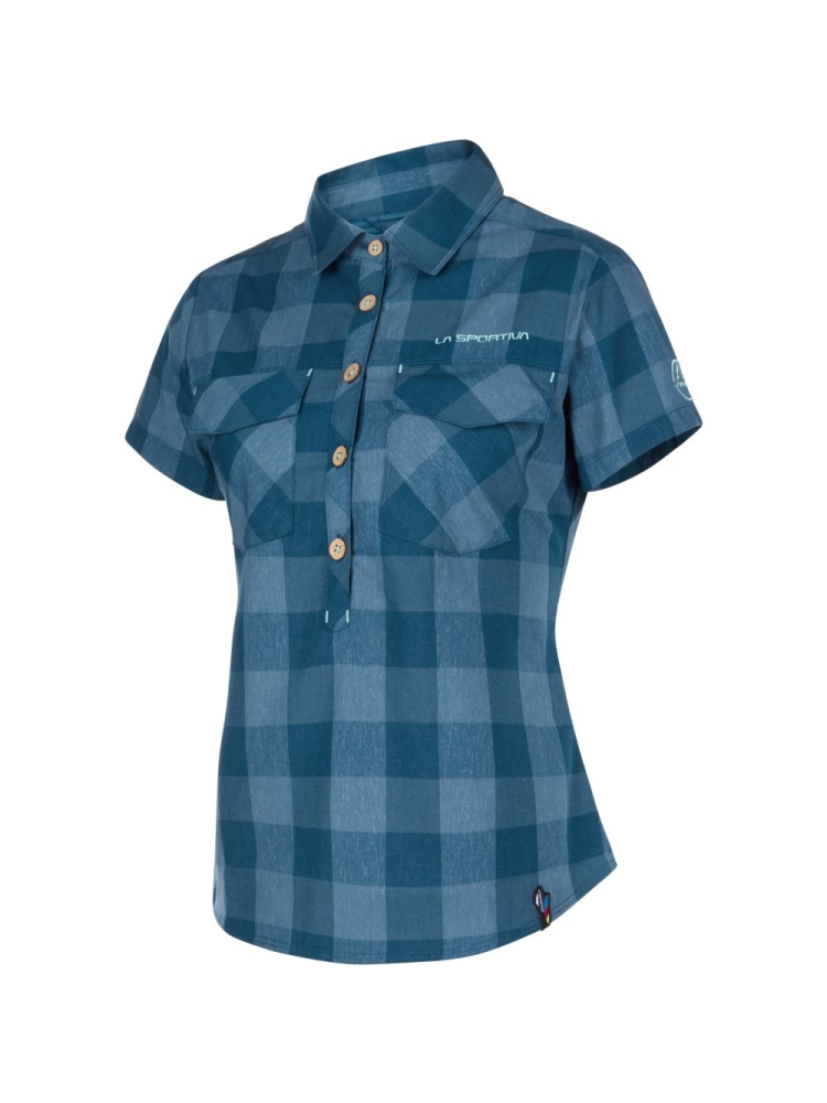 La Sportiva Nomad SS Shirt Women's Storm Blue/Iceberg G04-639636 shirts en tops online bestellen bij Kathmandu Outdoor & Travel