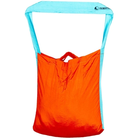 Ticket to the Moon  Eco Market Bag L Orange,Turquoise